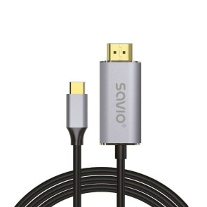 Adattatore USB C con HDMI Savio CL-171 Argentato 2 m