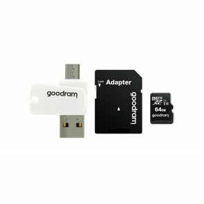 Scheda Di Memoria Micro SD con Adattatore GoodRam M1A4 All in One Bianco Nero 64 GB