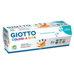 Pittura da usare con le Dita Giotto    Multicolore 6 Pezzi 100 ml