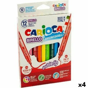 Set di Pennarelli Carioca Birello Multicolore 12 Pezzi Doppia punta (4 Unità)