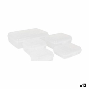 Set di 5 scatole porta pranzo Tontarelli Fill box Rettangolare Bianco 29,5 x 20,2 x 8,6 cm (12 Unità)