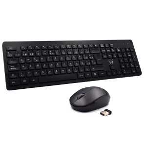 Tastiera e Mouse Wireless Ewent EW3256 2.4 GHz Nero Qwerty in Spagnolo QWERTY