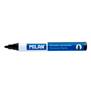 Marcatore permanente Milan Punta tonda Nero PVC 12 Unità (Ø 4 mm)
