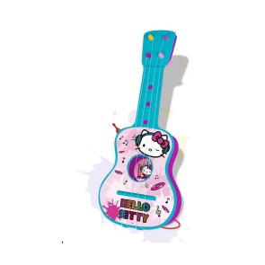 Chitarra da Bambino Hello Kitty Azzurro Rosa 4 Corde