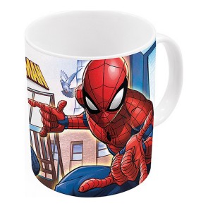 Tazza Mug Spiderman Great Power Ceramica Rosso Azzurro (11.7 x 10 x 8.7 cm) (350 ml)