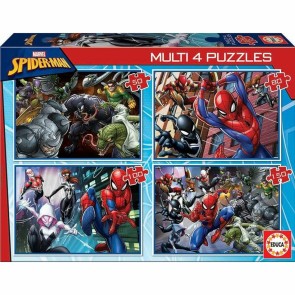 Set di 4 Puzzle Spiderman Educa 18102 380 Pezzi