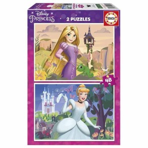 Set di 2 Puzzle Disney Princess Cinderella and Rapunzel 48 Pezzi