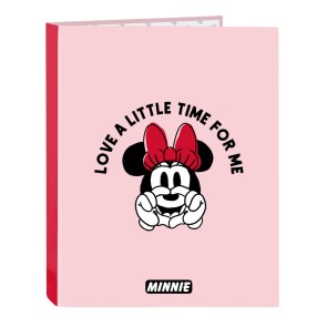 Raccoglitore ad anelli Minnie Mouse Me time Rosa A4 (26.5 x 33 x 4 cm)