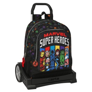 Trolley per la Scuola The Avengers Super heroes Nero (32 x 42 x 14 cm)