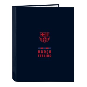 Raccoglitore ad anelli F.C. Barcelona Blu Marino A4 (26.5 x 33 x 4 cm)