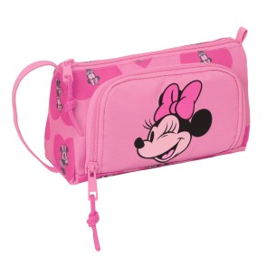 Astuccio per la Scuola con Accessori Minnie Mouse Loving Rosa 20 x 11 x 8.5 cm (32 Pezzi)