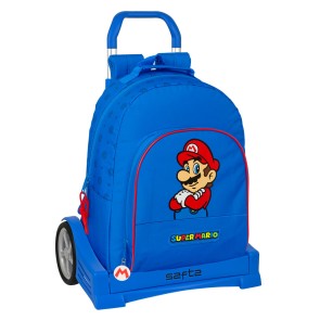 Trolley per la Scuola Super Mario Play Azzurro Rosso 32 x 42 x 15 cm
