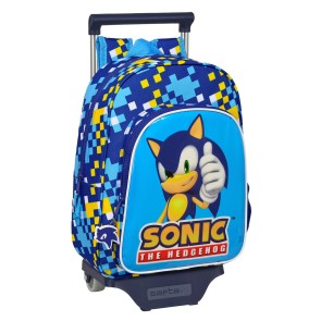 Trolley per la Scuola Sonic Speed 26 x 34 x 11 cm Azzurro