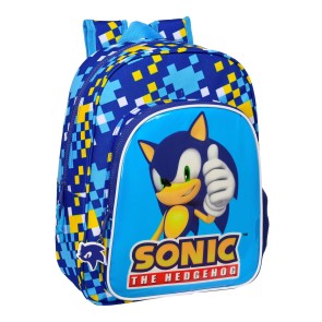 Zaino Scuola Sonic Speed 26 x 34 x 11 cm Azzurro