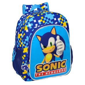 Zaino Scuola Sonic Speed 32 x 38 x 12 cm Azzurro
