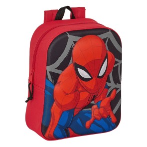 Zaino Scuola Spider-Man 3D Nero Rosso 22 x 27 x 10 cm