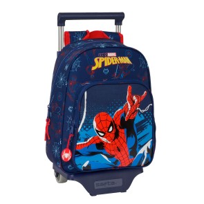 Trolley per la Scuola Spider-Man Neon Blu Marino 27 x 33 x 10 cm