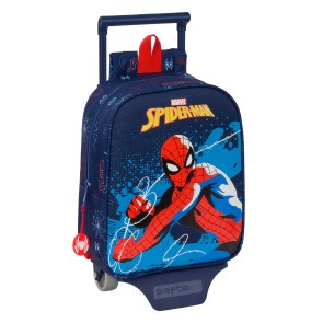 Trolley per la Scuola Spider-Man Neon Blu Marino 22 x 27 x 10 cm