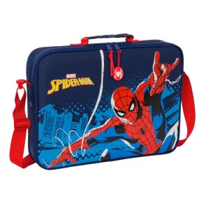 Borsa per la scuola Spider-Man Neon Blu Marino 38 x 28 x 6 cm