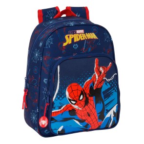 Zaino Scuola Spider-Man Neon Blu Marino 27 x 33 x 10 cm