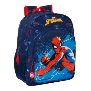 Zaino Scuola Spider-Man Neon Blu Marino 32 X 38 X 12 cm