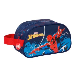 Necessaire per la Scuola Spider-Man Neon Blu Marino 26 x 15 x 12 cm