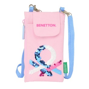 Portamonete Benetton Pink Borsa per Cellulare Rosa