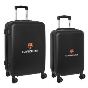 Set di valigie F.C. Barcelona Trolley Nero 2 Pezzi 40 x 63 x 26 cm