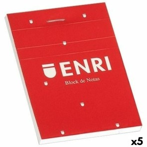 Block Notes ENRI Rosso A4 80 Pagine (5 Unità)