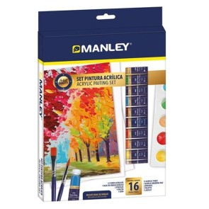 Set di colori Manley Vernice acrilica 16 Pezzi Multicolore