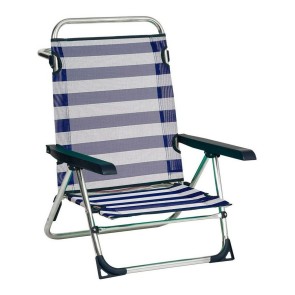 Sedia da Spiaggia Alluminio Pieghevole Multiposizione A strisce (79,5 x 59,5 x 56 cm)