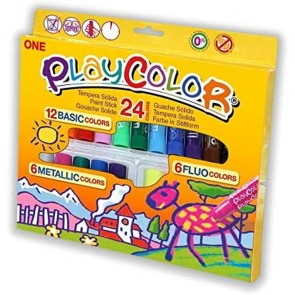 Set di colori Playcolor Basic Metallic Fluor Multicolore 24 Pezzi