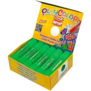 Témpera Playcolor Basic One Solido Verde Chiaro (10 g) (12 Unità)
