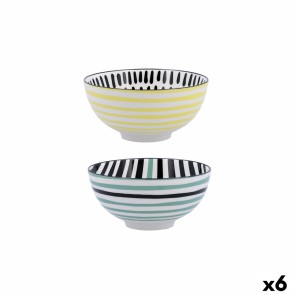 Ciotola Bidasoa Zigzag Multicolore Ceramica 15 x 15 x 7,3 cm (6 Unità)