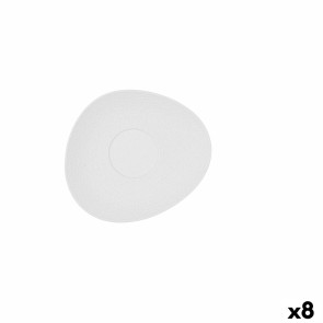 Piatto Bidasoa Fosil Bianco Ceramica Allumina 15,8 x 13,8 x 2 cm Caffè (8 Unità)