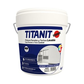Pittura Titanlux Titanit 029190004 Soffitto Parete Lavabili Bianco Mat 4 L