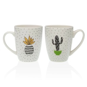 Tazza Mug Versa Cactus Ananas 2 Unità Porcellana