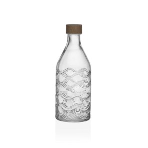Bottiglia Versa 1 L Onde Vetro Alluminio 9,8 x 25,1 x 9,8 cm