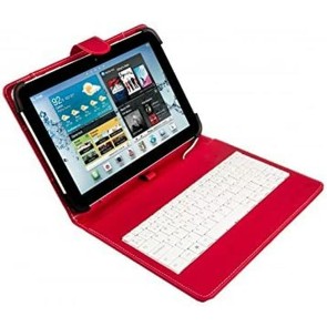 Custodia per Tablet e Tastiera Silver Electronics 111916140199 Rosso Qwerty in Spagnolo QWERTY 9"-10.1"