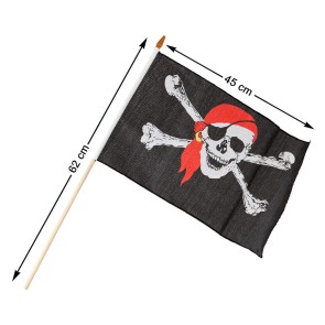 Bandiera 30 x 45 cm Pirata Teschio Nero