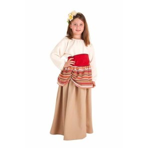 Costume per Bambini Contadina medievale 7-9 Anni (4 Pezzi)
