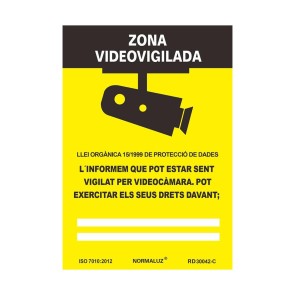 Insegna Normaluz Zona videovigilada PVC (21 x 30 cm)