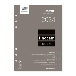 Ricarica dell'agenda Finocam Open R1098 2024 Bianco 15,5 x 21,5 cm