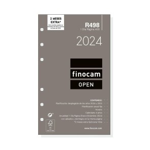 Ricarica dell'agenda Finocam Open R498 2024 Bianco 9,1 x 15,2 cm