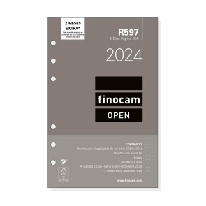 Ricarica dell'agenda Finocam Open R597 2024 Bianco 11,7 x 18,1 cm