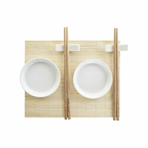 Set per Sushi DKD Home Decor 28,8 x 19,8 x 3 cm Naturale Bianco Gres Orientale (28,8 x 19,8 x 3 cm)