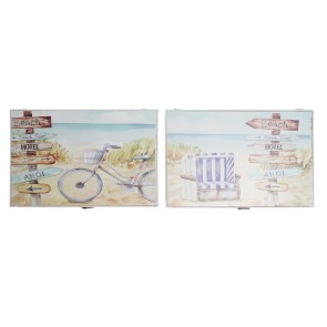 Tappi DKD Home Decor Spiaggia Contatore 46,5 x 6 x 31,5 cm 2 Unità Legno MDF