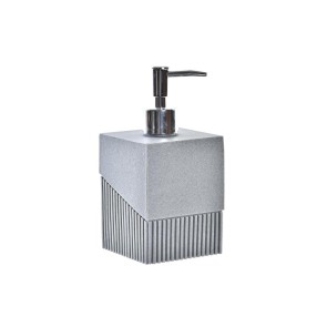 Dispenser di Sapone DKD Home Decor 8,5 x 8,5 x 17,3 cm Argentato Grigio Resina polipropilene