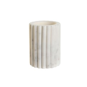 Portaspazzolini da Denti Home ESPRIT Bianco Marmo 8 x 8 x 10 cm