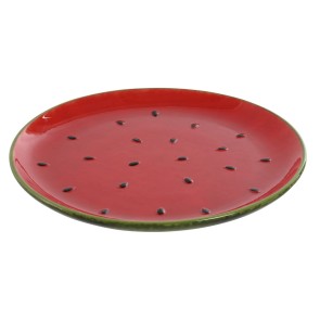 Piatto da pranzo Home ESPRIT Rosso Verde Gres Anguria 27,5 x 27,5 x 3 cm